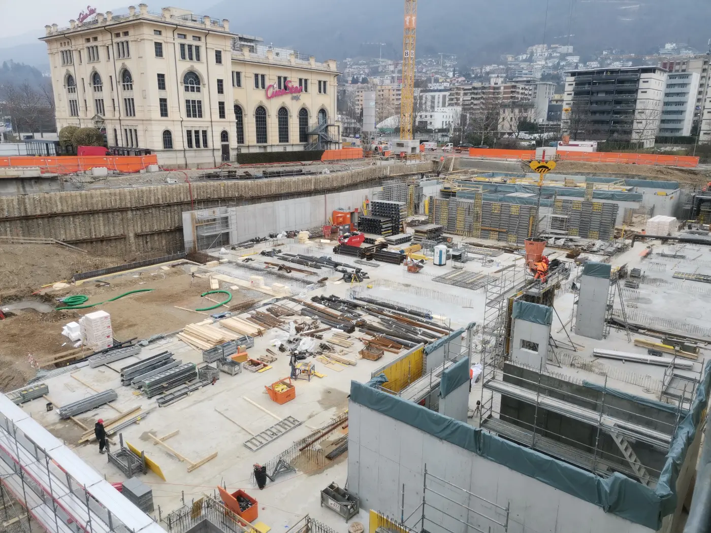Cantiere dell'Arena Sportiva PSE a Cornaredo